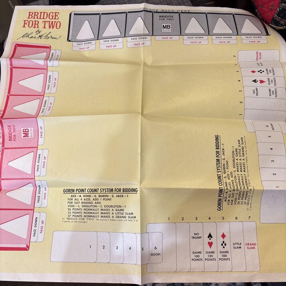 VTG Chas H. Goren Bridge For Two Milton Bradley Card Game Complete FINE Ed. 1964 - Picture 10 of 16